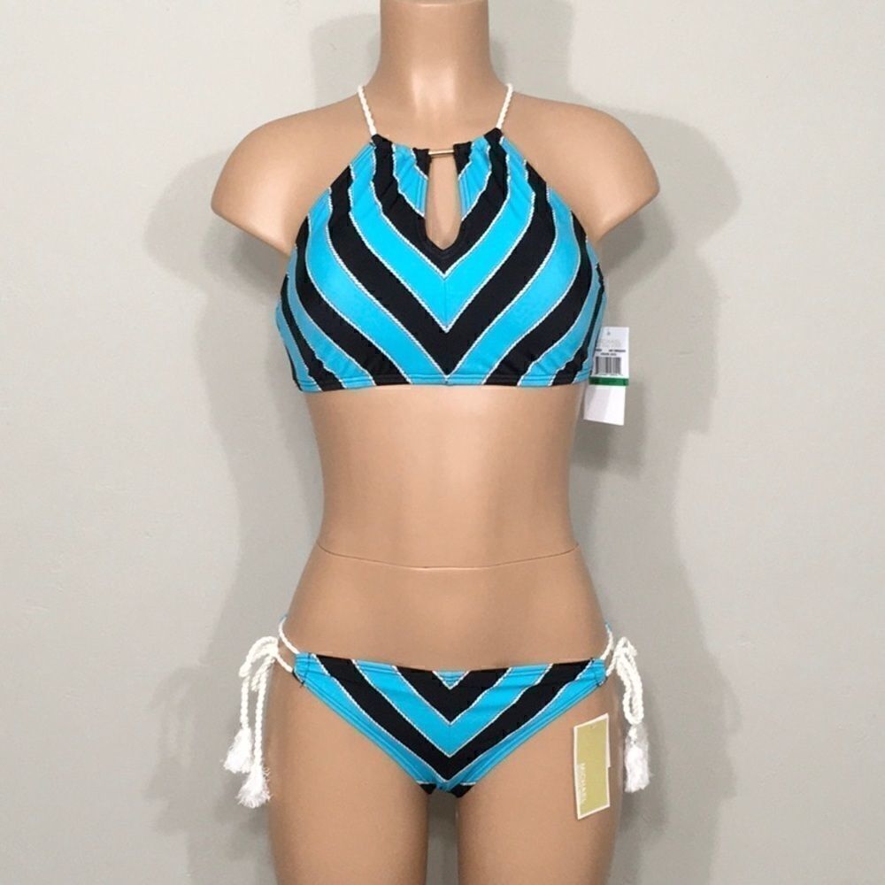 Michael Kors nautical rope stripe bikini. S-top/M-bottom. . NWT